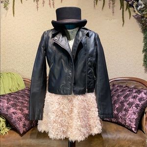 EUC- Faux Leather Black Jacket